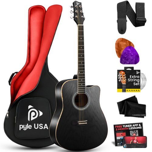 Pyle - Steel String Acoustic Guitar Kit, 41" Full - Natural-Front_Standard 
