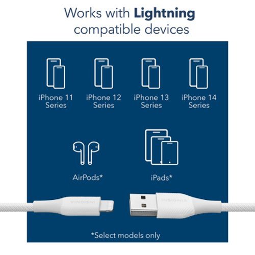 Insignia™ 4' Lightning to USB Braided Charge-and-Sync Cable (2 Pack) - Moon Gray WHERE TO BUY