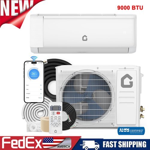 GARVEE - 18.5 SEER2 9000 BTU Mini Split Air Conditioner & Heat pump, Coolings up to 450 sq.ft w/Wifi and Remote Control - White-Front_Standard 