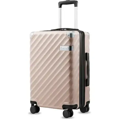 Front. LUGGEX - LUGGEX 20 Inch Carry-On Luggage Airline Approved Expandable Polycarbonate Hard Shell Suitcase for Travelling - LX-ZX - Pink.