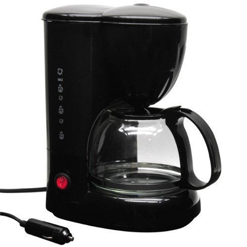 RoadPro 12V Coffee Maker with Glass Carafe - Black SHOP ONLINE