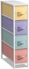 Sorbus - Narrow Dresser with 4 Drawers, Vertical Slim Storage Chest of Drawers with Steel Frame - Pastel-Front_Standard