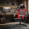 Dowinx - High Back Gaming Chair with Wide Seat Cushion, Reclining Office Chair 300LBS for Big and Tall Adults - Black Red-Front_Standard