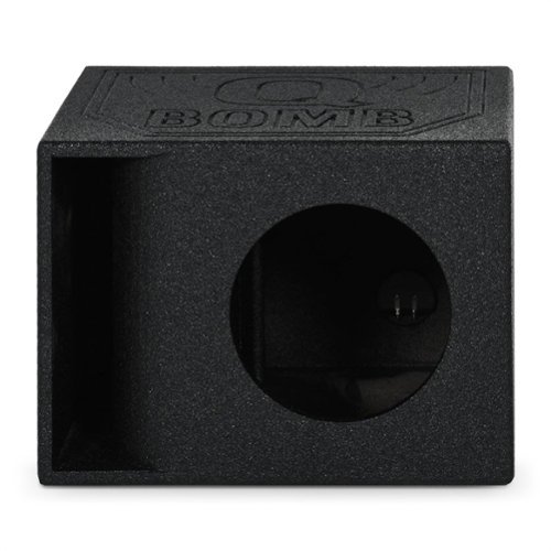 QPower - QBomb QBOMB12HP Single 12" Vented Port Subwoofer Box w/ Bedliner Spray - Black-Front_Standard 