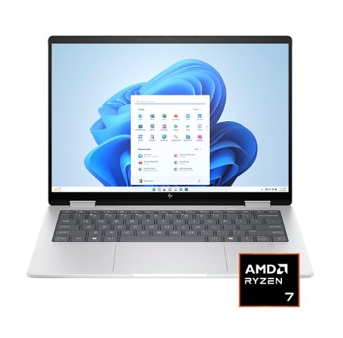 HP - Envy 2-in-1 14" 2K Touch-Screen Laptop - AMD Ryzen 7 - 16GB Memory - 1TB SSD - Glacier Silver-Front_Standard