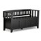 Simpli Home - Acadian SOLID WOOD 48 inch Wide Transitional Entryway Storage Bench - Black-Front_Standard