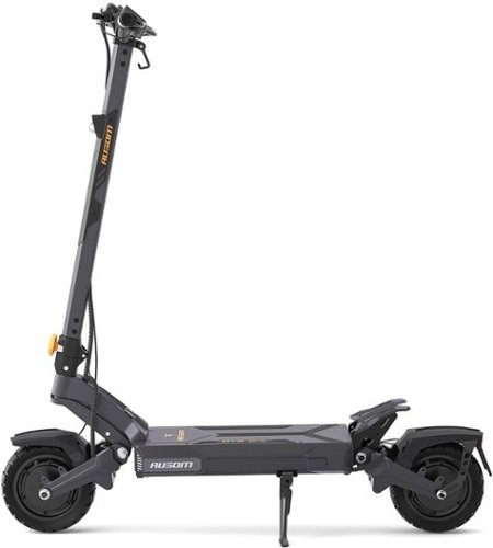 Ausom - DT2 Pro Foldable Electric Scooter w/ 71 mi Max Operating Range & 19 mph Max Speed, Dual 1100W Motors, 297 lbs Max Load - Gray/Yellow-Front_Standard 