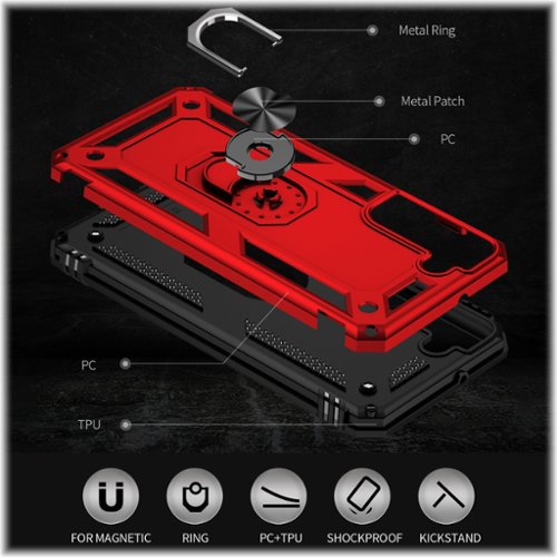 SaharaCase Military Kickstand Series Case for Samsung Galaxy S22+ - Red BUY ONLINE