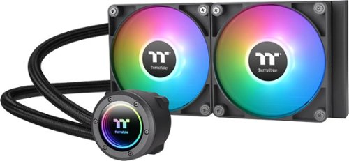 Thermaltake - TH240 V2 ARGB Sync 240mm AIO Liquid Cooler (2x 120mm ARGB PWM Fans) with Mirror Rotating Cap Design - Black