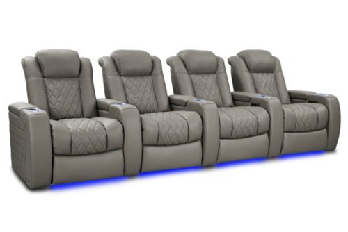 Valencia Theater Seating - Valencia Tuscany XL Ultimate Luxury, Row of 4, Premium Semi-Aniline Italian Nappa Leather 20000 Home Theater Seating - Boulder Grey