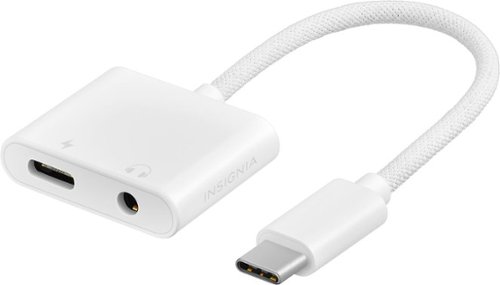 Insignia™ - USB-C to 3.5 mm Audio Adapter with Charging - White
