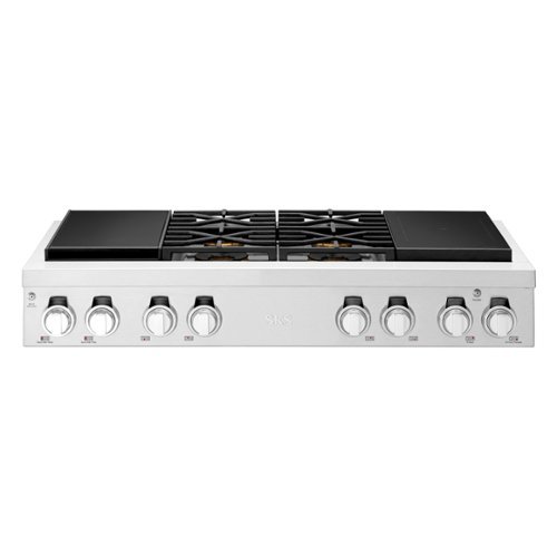 SKS - 48-inch Dual Fuel Pro Rangetop with Sous-Vide, 4 Burners and 2 Induction Zones - Stainless Steel