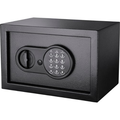Barska - 0.36 Cu Ft Digital Keypad Safe-Solid Steel Security Lock Box with Quick Access PIN Code, Dual Steel Deadbolts - Black-Front_Standard