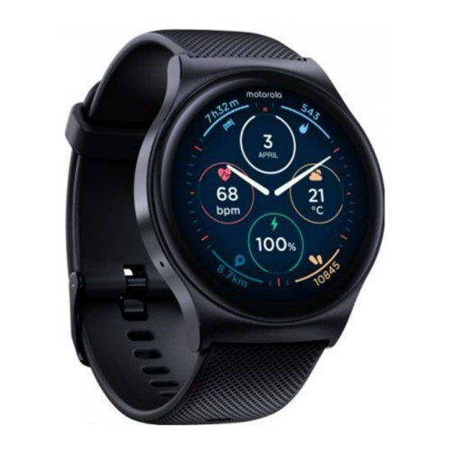 Motorola - Moto 120 Bluetooth Smartwatch with AMOLED Display - Black - (2025)-Front_Standard 
