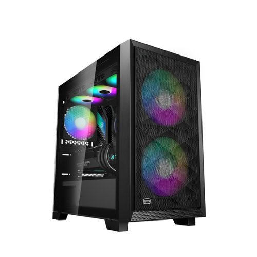 PCCOOLER - C3D310 BK ARGB PC Case with 2 ARGB Fans Desktop Computer Case Gaming Case for M-ATX / ITX, 350MM Graphics Cards Support - Black-Front_Standard 