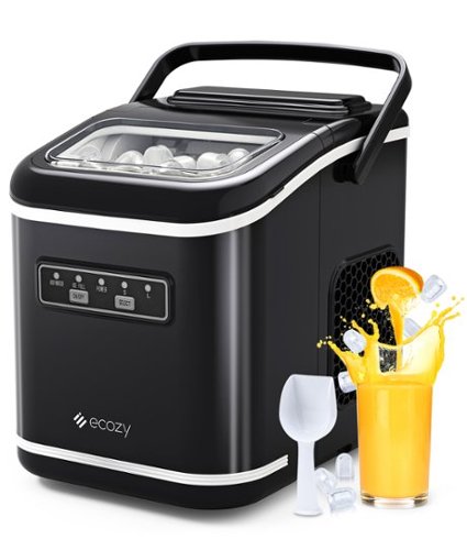 Ecozy - 26lb. Countertop Portable Ice Maker with Self-Cleaning, 9 Bullet Ice Cubes in 6 Mins