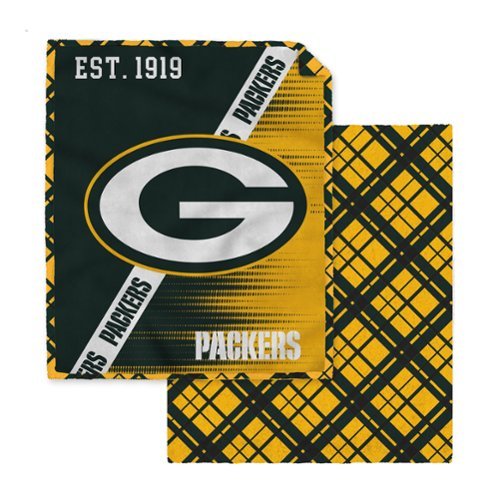 Pegasus - Green Bay Packers 60" x 80" Digital Dash Two-Sided Checkered Ultra Cozy Sherpa Blanket - Multicolor-Front_Standard 