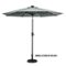 Sun Ray - 9' Round 8Rib Solar Lighted Umbrella - Grey-Front_Standard
