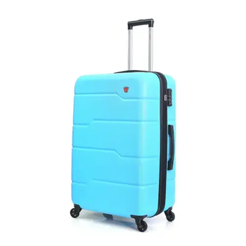 Front. DUKAP - Rodez Lightweight Hardside Spinner Luggage 28" - LIGHT BLUE.