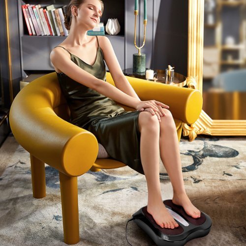 Costway Foot Massager with Shiatsu Heated Electric Kneading Foot & Back Massager Black - Black SHOP ONLINE