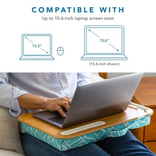 LapGear Designer Lap Desk for 15.6 Laptop - Aqua Trellis WORLDWIDE DELIVERY