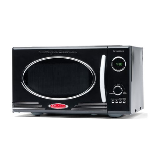 Nostalgia - 0.9 cu. ft. 800-Watt Retro Microwave Oven - Black-Front_Standard 