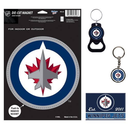 WinCraft - Winnipeg Jets 4-Pack Key Rings and Magnets Set - Multicolor-Front_Standard 