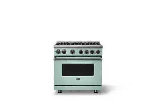 Front. Viking - Pro 7 Series 5.6 Cu. Ft. Freestanding Sealed 4 Burner Gas Convection Range - Splash - Splash.