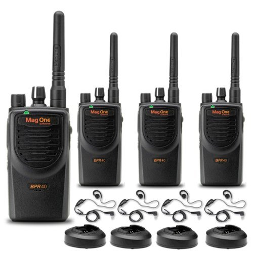 Motorola Solutions - 4 x Motorola BPR40 Mag One Series 4W 8-Channel UHF Two-Way Radio - Bundle - Black-Front_Standard 