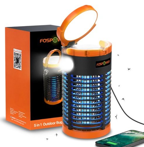 Electric Bug Zapper Indoor, Solar Bug Zapper Outdoor IPX3, 29600mWh Power Bank, Flashlight, Mosquito Zapper Trap Catcher-Front_Standard 