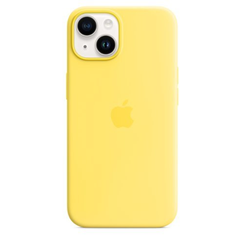 Apple - iPhone 14 Silicone Case with MagSafe - Canary Yellow-Front_Standard 
