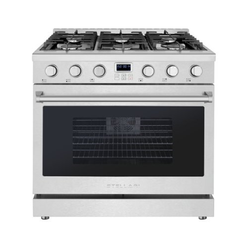 36 in. Stellari 6-Burners 6.3 cu. Ft. Freestanding Professional Gas Range in Stainless Steel with Convection Oven - Brushed Stainless Steel-Front_Standard 