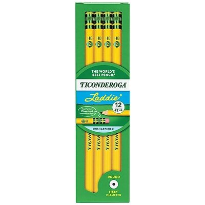 Ticonderoga - Laddie Wooden Pencil, #2 Soft Lead, Dozen (X13304X)