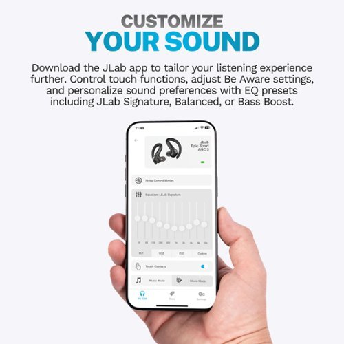 JLab Epic Sport ANC 3 True Wireless Earbuds - Black SHOP ONLINE