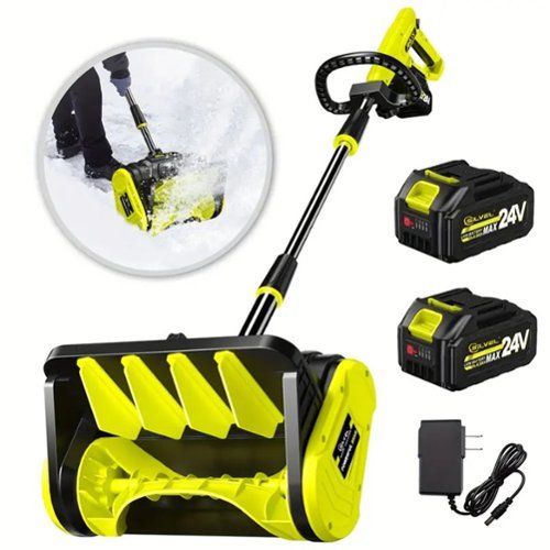 Silvel - 40V Cordless Snow Blower with 4.0Ah Battery & Charger, 13-Inch Wide Clearing, 16.5ft Snow Throw - Green-Front_Standard 