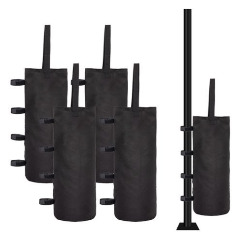 Ainfox - 4 pcs Waterproof Sand Bags for Outdoor Canopies, Gazebos and Umbrellas (Sand Not Included) - Black-Front_Standard 