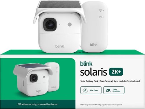 Blink - Solaris 2K+ - Solar-powered wireless smart security camera, runs in as little as 45 minutes of direct sun, System - White