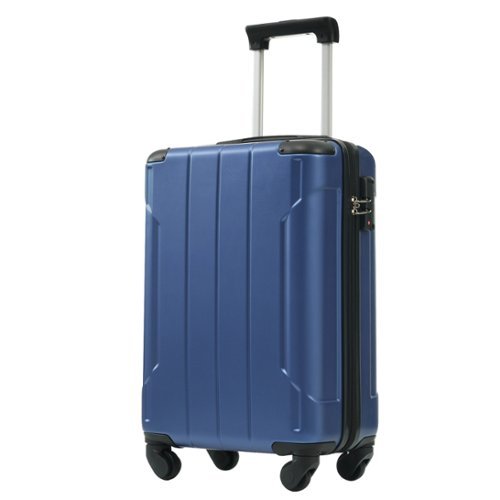 Ecooso - Hardshell Luggage, Lightweight Durable ABS Suitcase，Double Spinner Wheels, TSA Lock, 20-Inch Travel Carry-On Luggage - Blue-Front_Standard 