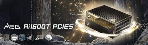 MSI MEG Ai1600T PCIE5 1600W ATX 3.1 & PCIe 5.1 Ready Full Modular 80 Plus Titanium Gaming Power Supply - Black WHERE TO BUY