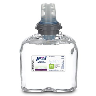 Purell - Advanced 70% Alcohol Foaming Hand Sanitizer Refill for TFX, 1200 mL., 2/Carton (5391-02) - Clear
