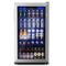 SIMZLIFE - 130 Can Beverage Refrigerator and Cooler with Glass Door for Home, 17.3 in D, 31.3 in H, 3.2 cubic feet - Silver-Front_Standard