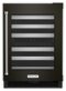 KitchenAid - 46-Bottle Dual Zone Wine Cellar with Glass Door and Metal-Front Racks - Black Stainless Steel-Front_Standard