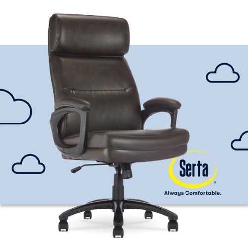 Serta - Comfort Big and Tall Modern Bonded Leather Executive Office Chair - Dark Brown-Front_Standard 