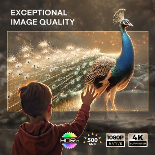 Aurzen BOOM 3 Smart Projector, 36W Speakers 3D Dolby Audio, Auto Focus Keystone, 500 ANSI Lumens 4K Supported Projector - Gold WORLDWIDE DELIVERY