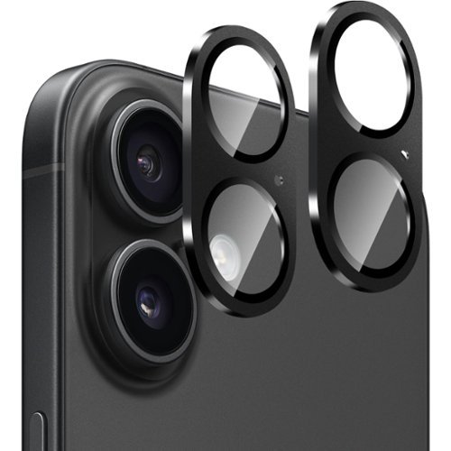 SaharaCase - Ultra-Strong Camera Lens Protector for Apple iPhone 16 and 16 Plus (2-Pack) - Black