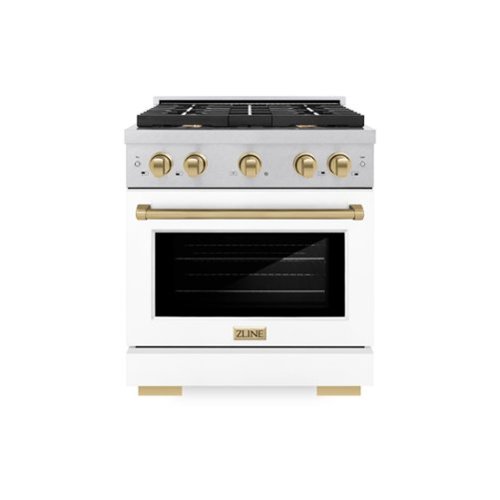 ZLINE - Autograph 30 in. Paramount Dual Fuel Range with White and Bronze Accents (SDRSZ-WM-30-CB) - White