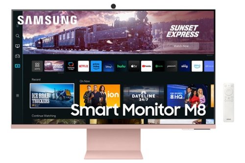Samsung - 27" M80C 4K UHD Smart Monitor with Streaming TV and SlimFit Camera Included - Pink-Front_Standard 
