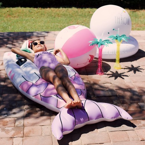 Salus Brands, LLC Coconut Outdoor: Purrfect Purrmaid Pool Float - 66x27 Inflatable Raft, Cat Themed Lounge, Durable Anti-Leak WORLDWIDE DELIVERY