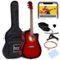 Best Choice Products - 41in Full Size Beginner Acoustic Guitar Set with Case, Strap, Capo, Strings - Red-Front_Standard