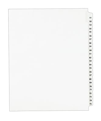 Avery - Style Numeric 51-75 Paper Dividers, 25 Tabs - White
